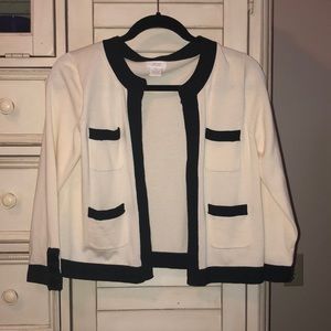 Joe Fresh Cardigan Cream and Black    Size L